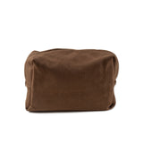 Elenblu Cosmetics Travel Cosmetic Pouches for Women and Girls Brown Vegan Suede