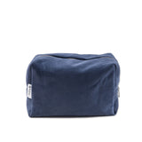 Elenblu Cosmetics Travel Cosmetic Pouches for Women and Girls Navy Blue Vegan Suede