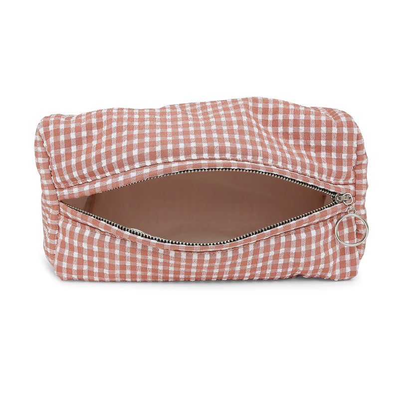 Elenblu Classic Makeup Pouch Gingham Pink